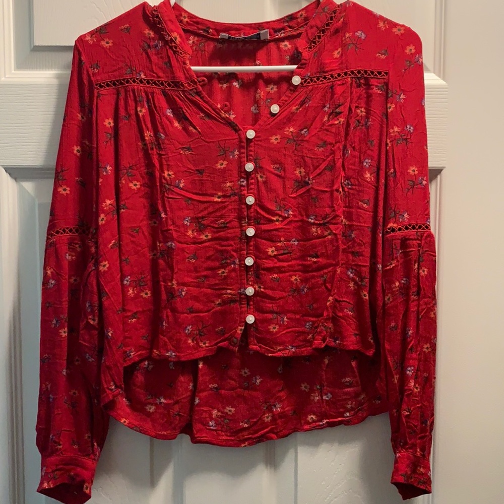 Red crop top